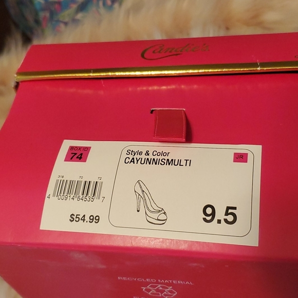 Candies size 9.5 multi glitter sparkle heel - Picture 3 of 8